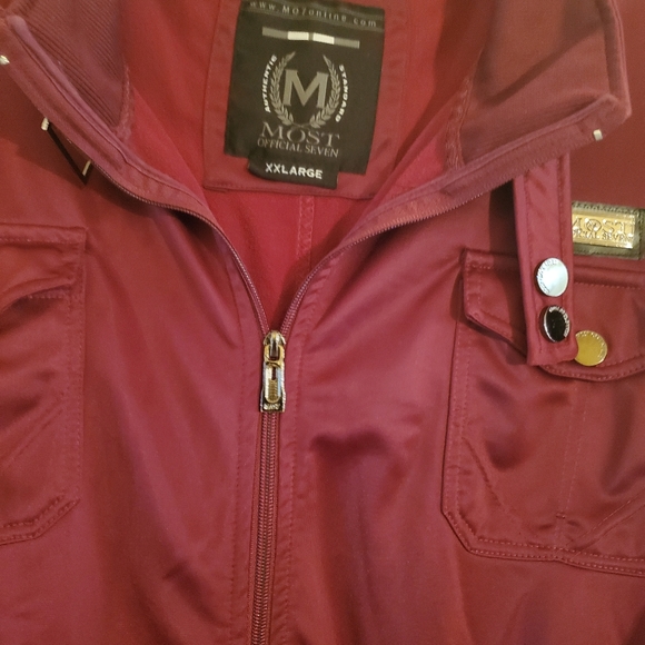 Most Official Seven(Mo7)Polyester Fleece Jacket in Burgundy - Picture 4 of 8
